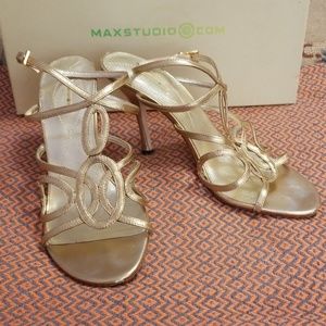 🌜Maxstudio Salvador Rose Art Deco Strappy Heels